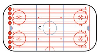 push and glide hockey skating drill