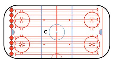 push and glide hockey skating drill
